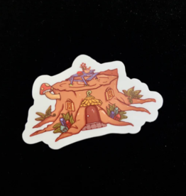 Pelham Grayson Vinyl Sticker | Tree Stump Picnic Fairy House