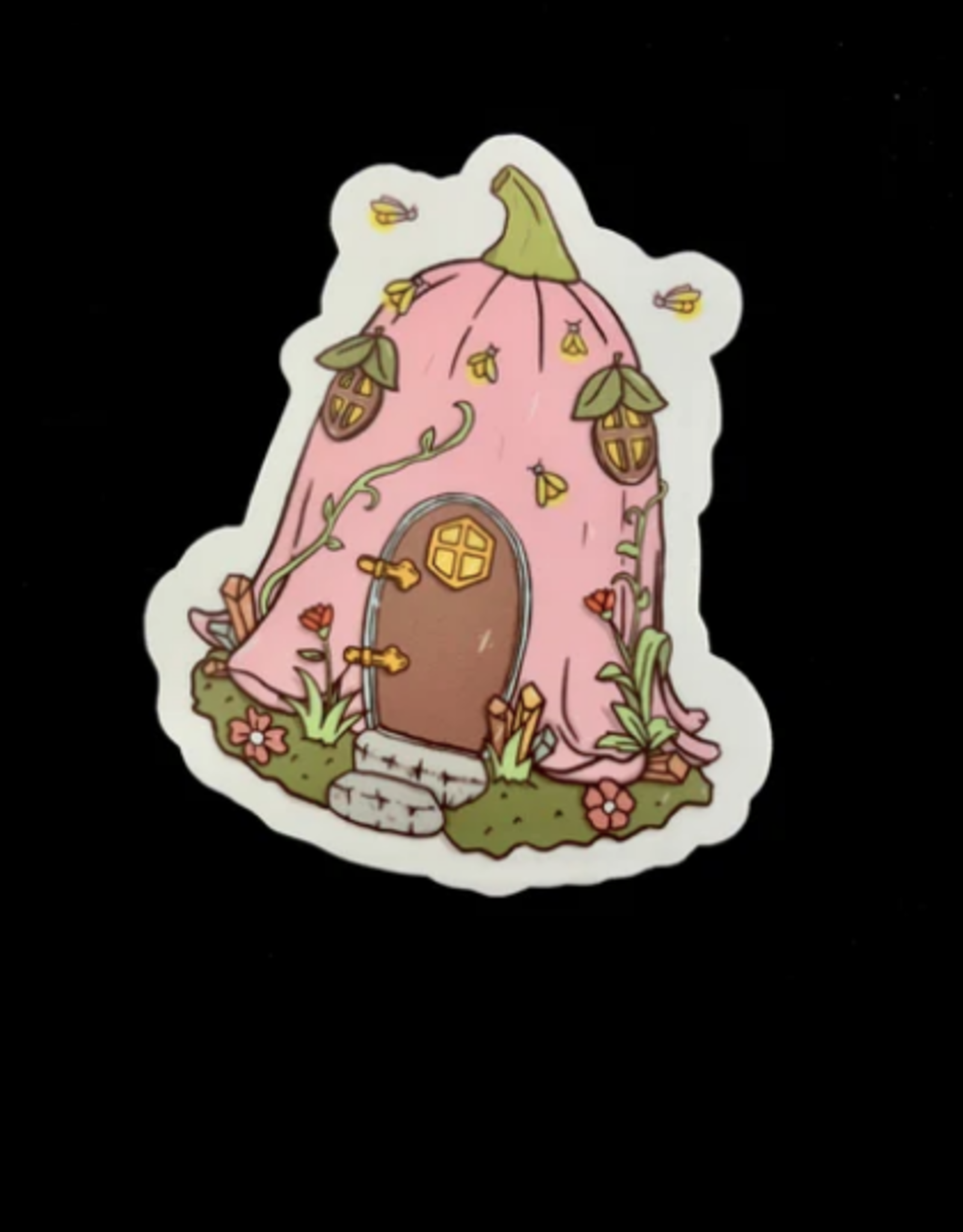 Pelham Grayson Vinyl Sticker | Pink Flower Fairy House