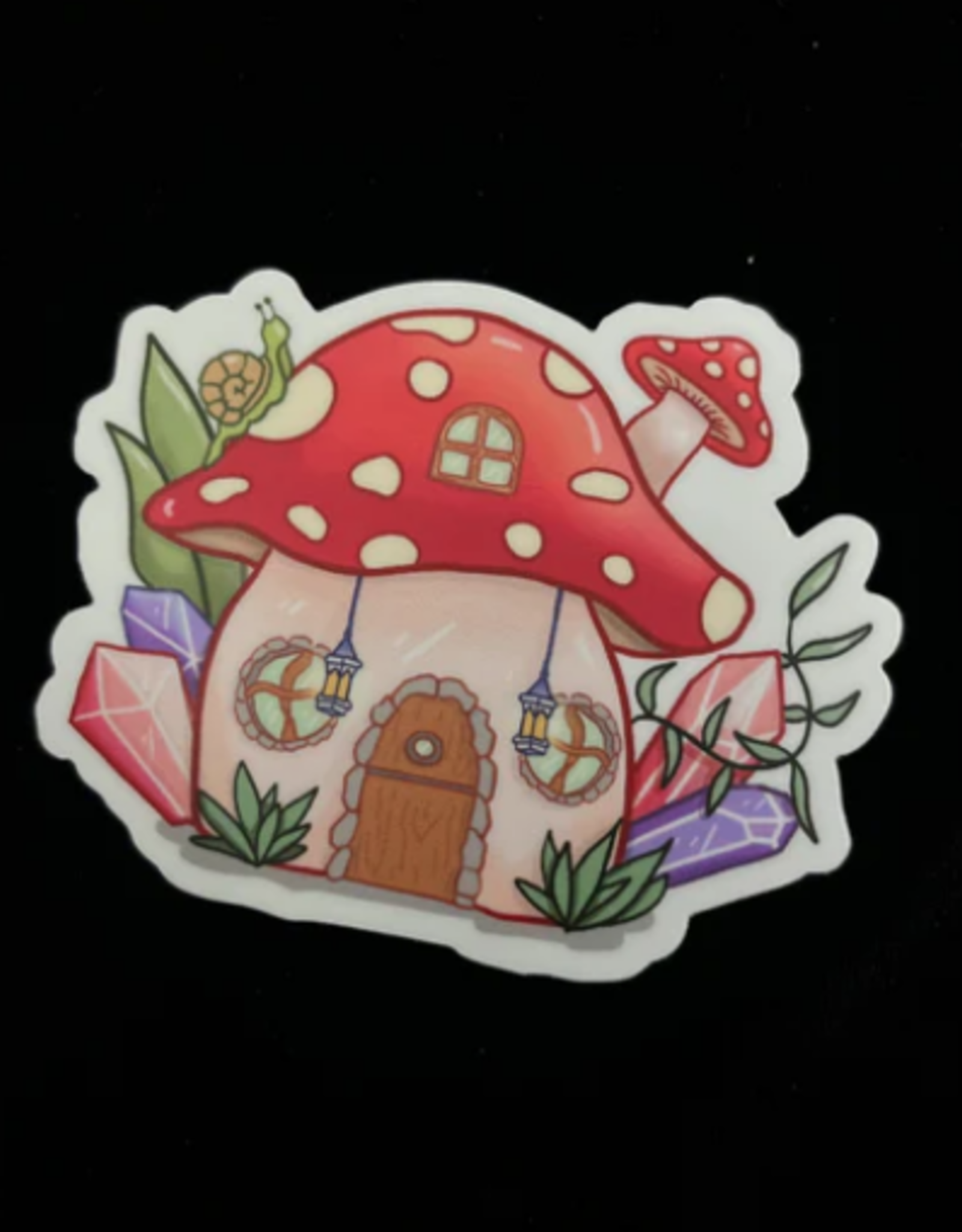 Pelham Grayson Vinyl Sticker | Mushroom Snail Fairy House