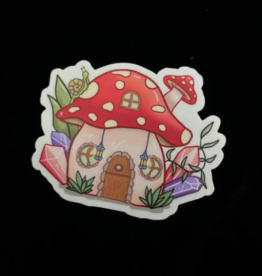 Pelham Grayson Vinyl Sticker | Mushroom Snail Fairy House