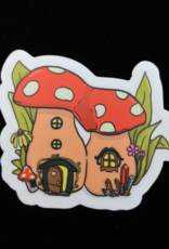 Pelham Grayson Vinyl Sticker | Mushroom In-Law Fairy House