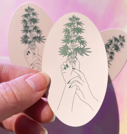 Mother of the Moon Favorite Flower Cannabis Sticker - Matte Mirror