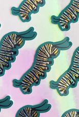 Monarch Caterpillar Holographic Glitter Vinyl Sticker