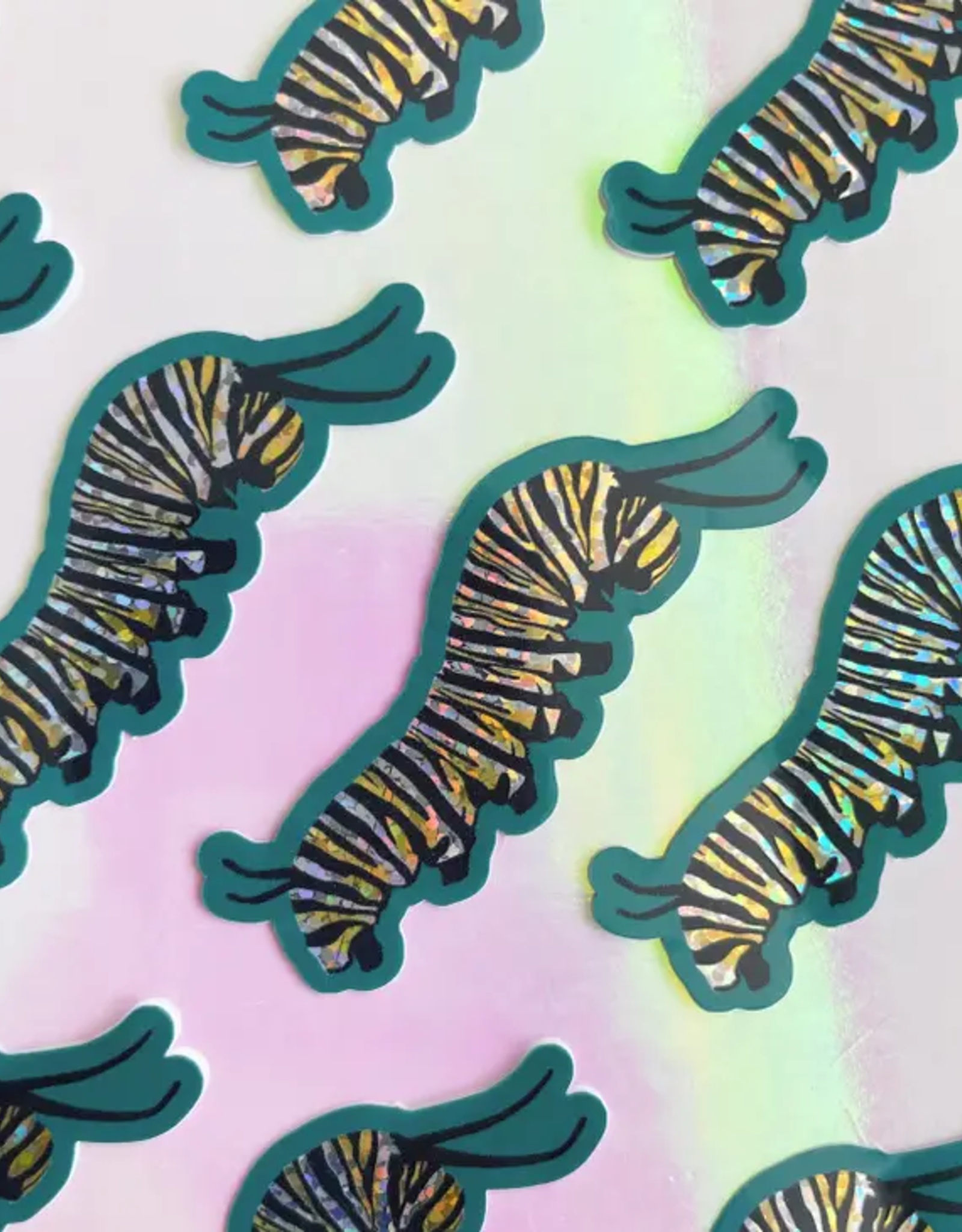 Mother of the Moon Monarch Caterpillar Holographic Glitter Vinyl Sticker