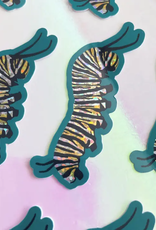Monarch Caterpillar Holographic Glitter Vinyl Sticker