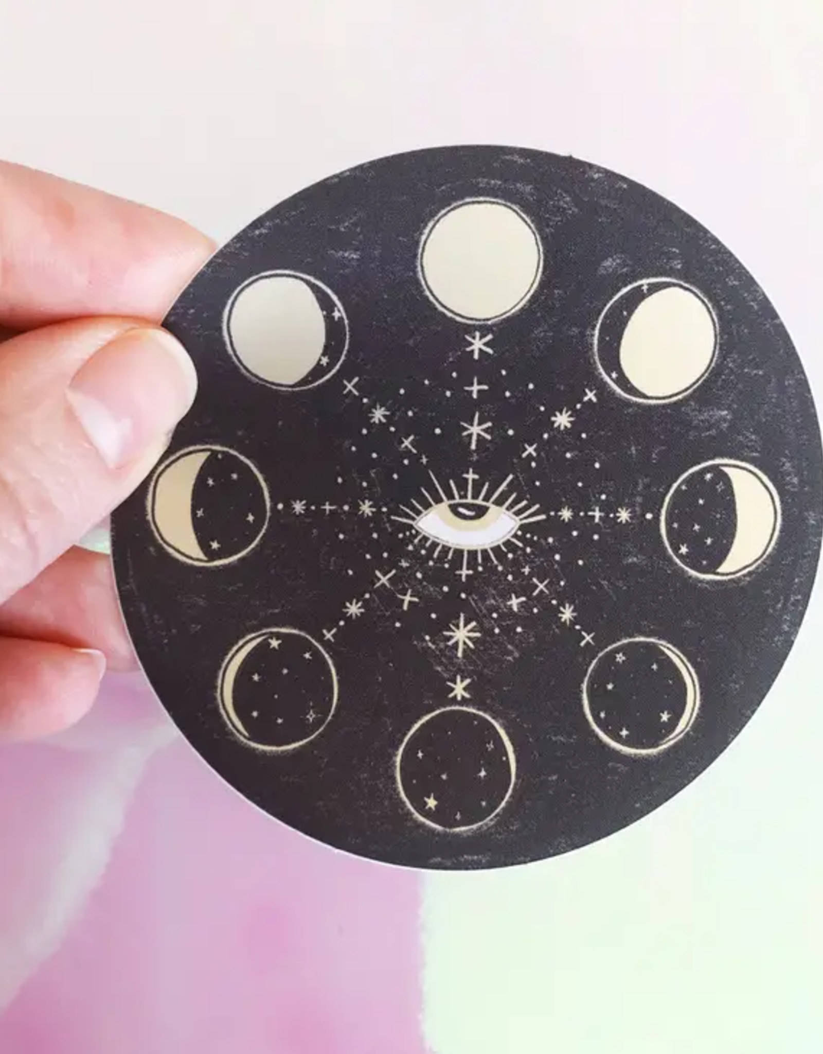 Mystic Moon Phases Matte Metallic Sticker