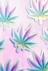 *Rainbow Cannabis Leaf Holographic Filler Sticker