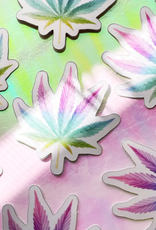 *Rainbow Cannabis Leaf Holographic Filler Sticker