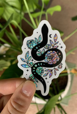 Glitter Stardust Holographic Floral Snake Holographic Glitter Snake Waterproof Sticker