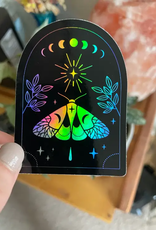 Little Viper Co. Holographic Moth Arc Sticker - Black