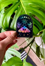 Holographic Moth Arc Sticker - Black