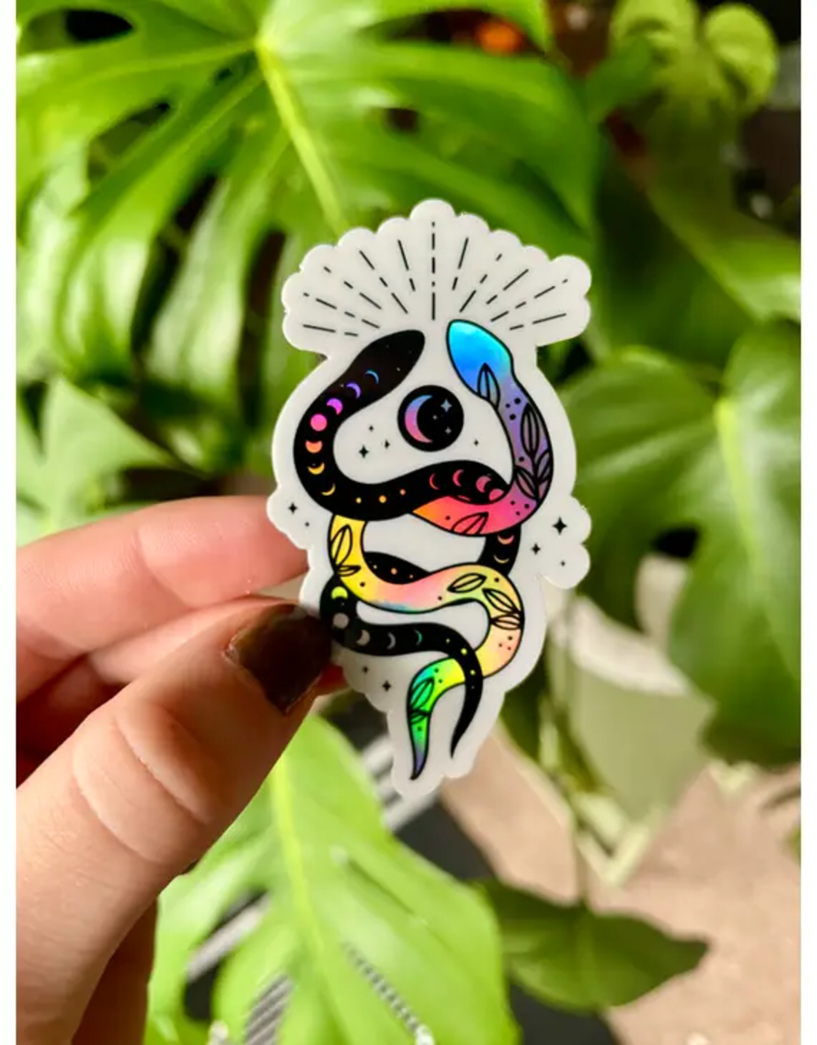 Holographic Snake Vinyl Sticker Mystical Witchy