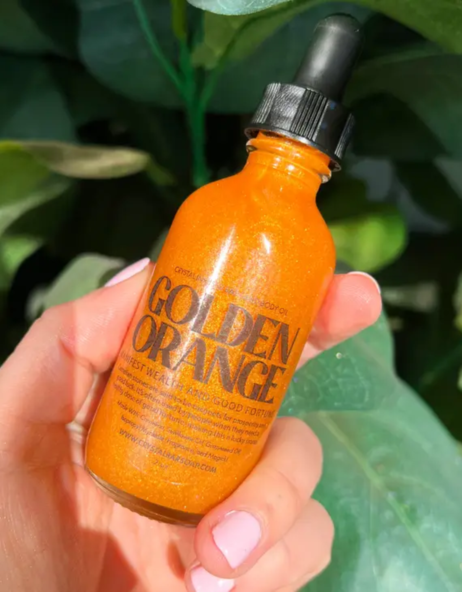 Golden Orange - 2 oz Crystal Infused Bath and Body Oil