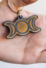 Most Amazing *Triple Moon Wooden Keychain