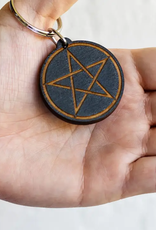 *Pentagram Wooden Keychain *Pentagram Wooden Keychain