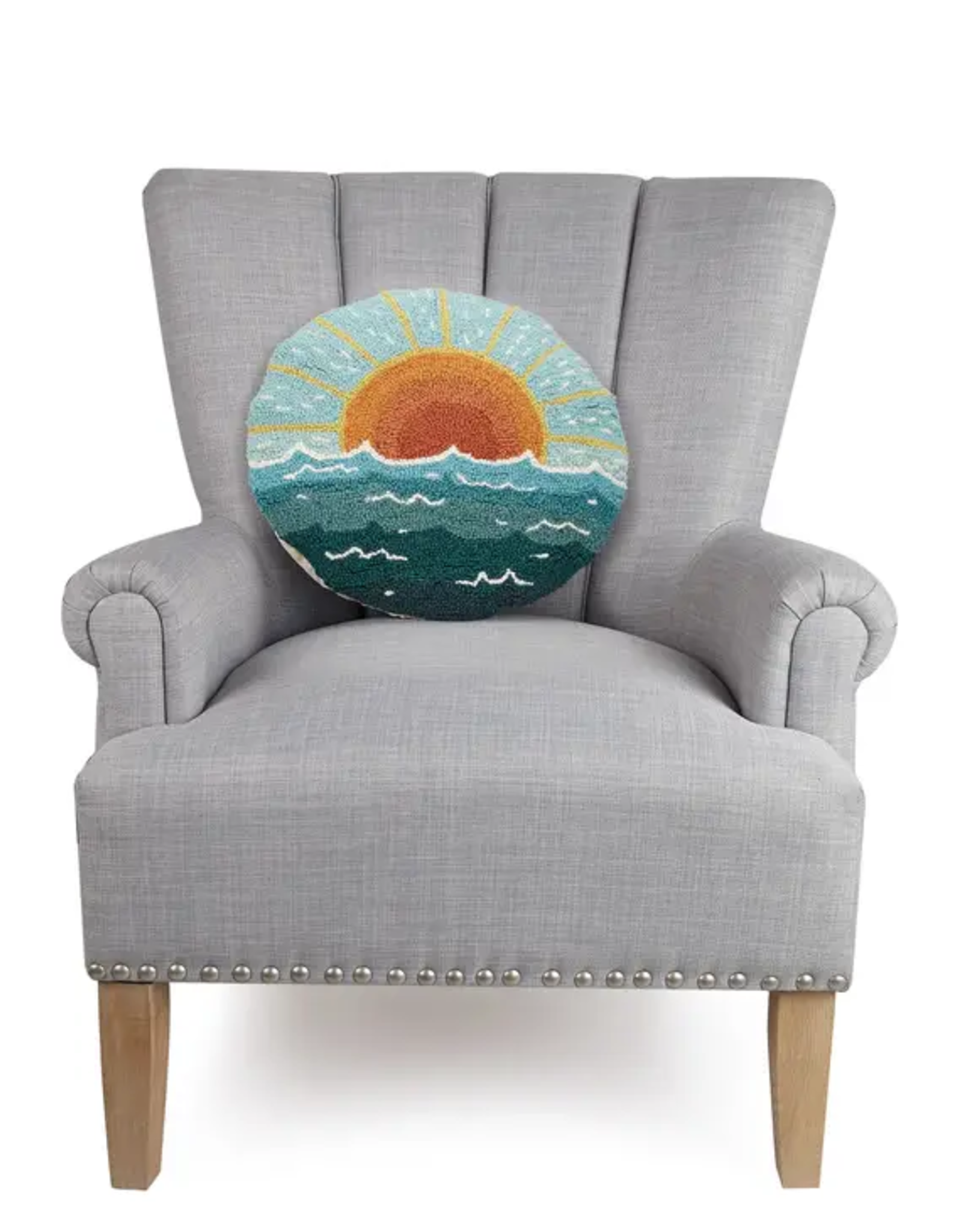 Peking Handicraft Circular Sun Seascape Hook Pillow