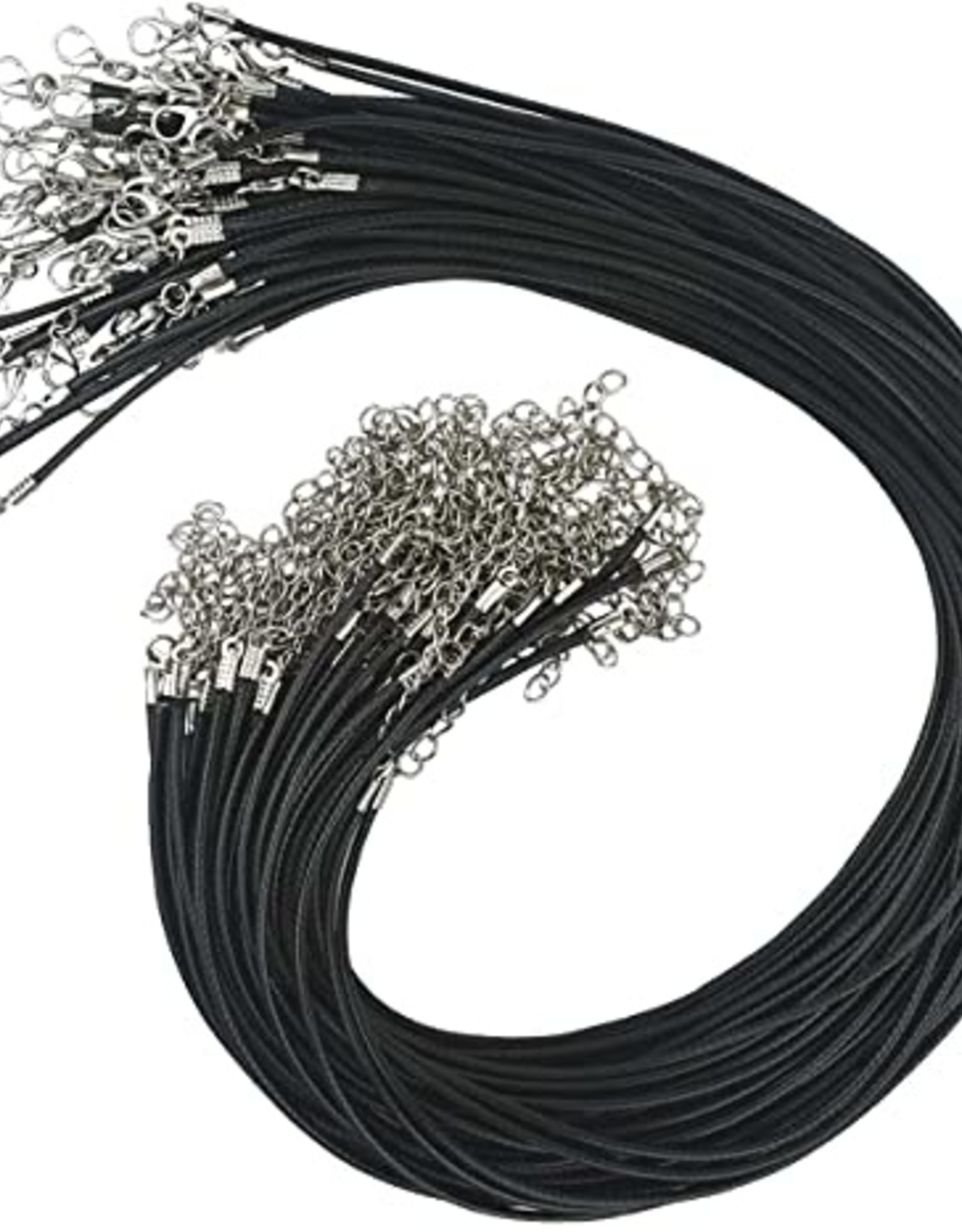 Black Waxed Necklace Cord Chain - Magic Bag - Becca