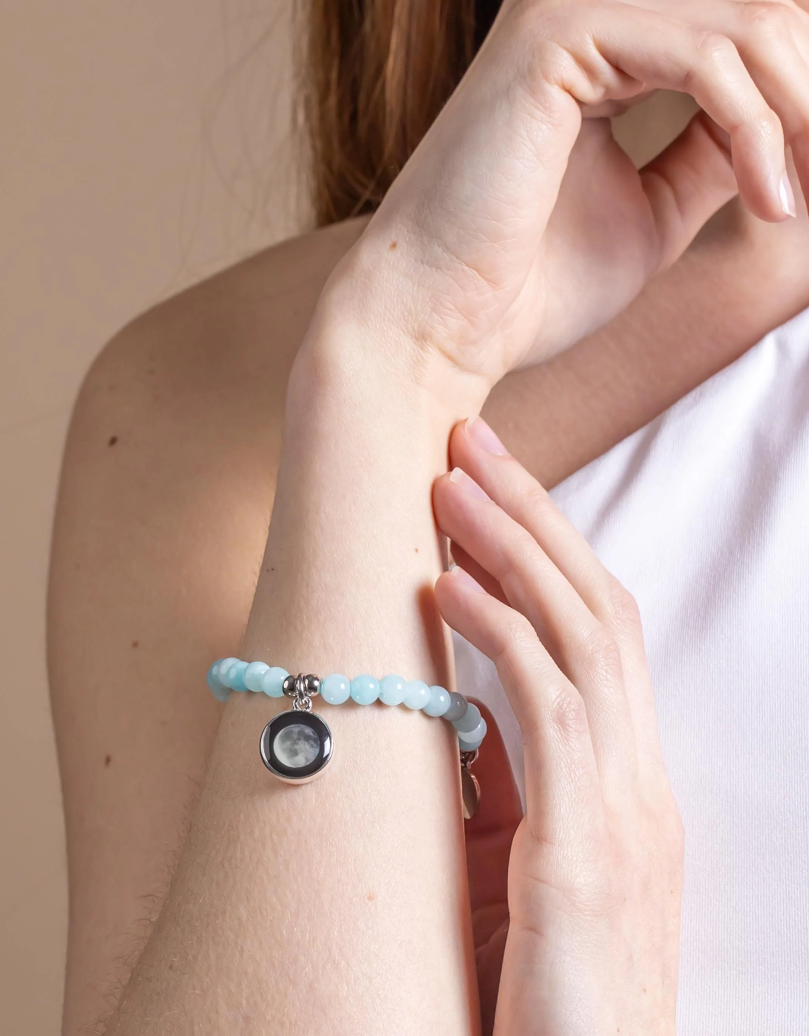 *Calm & Glow Bead Bracelet Angelite