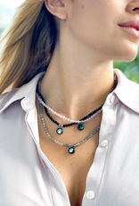 *Moonglow Bhavana Crystal Necklace  Gray Agate