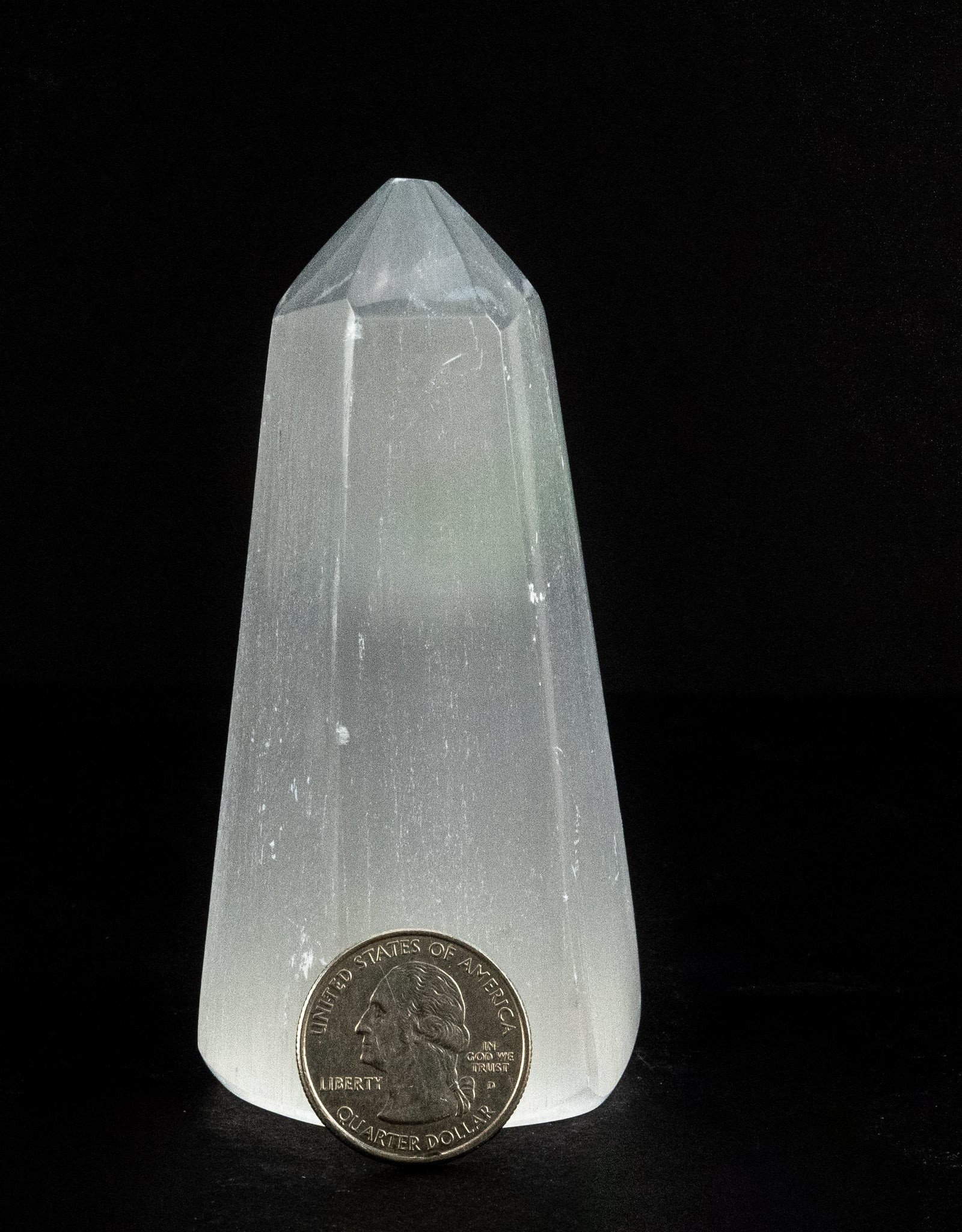 Selenite Obelisk Standing Points | 10 cm | Morocco