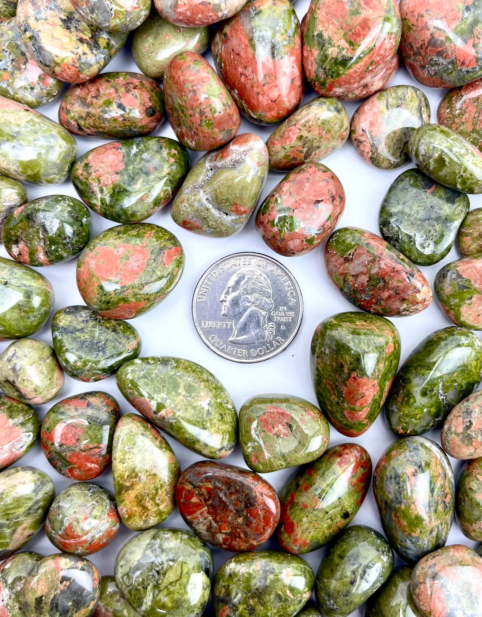 Unakite | Tumbled | 15-25mm | Canada