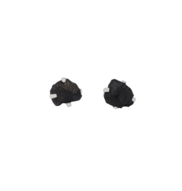 Black Tourmaline Stud Earrings Rough