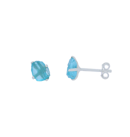 Paraiba Apatite Stud Earrings Rough