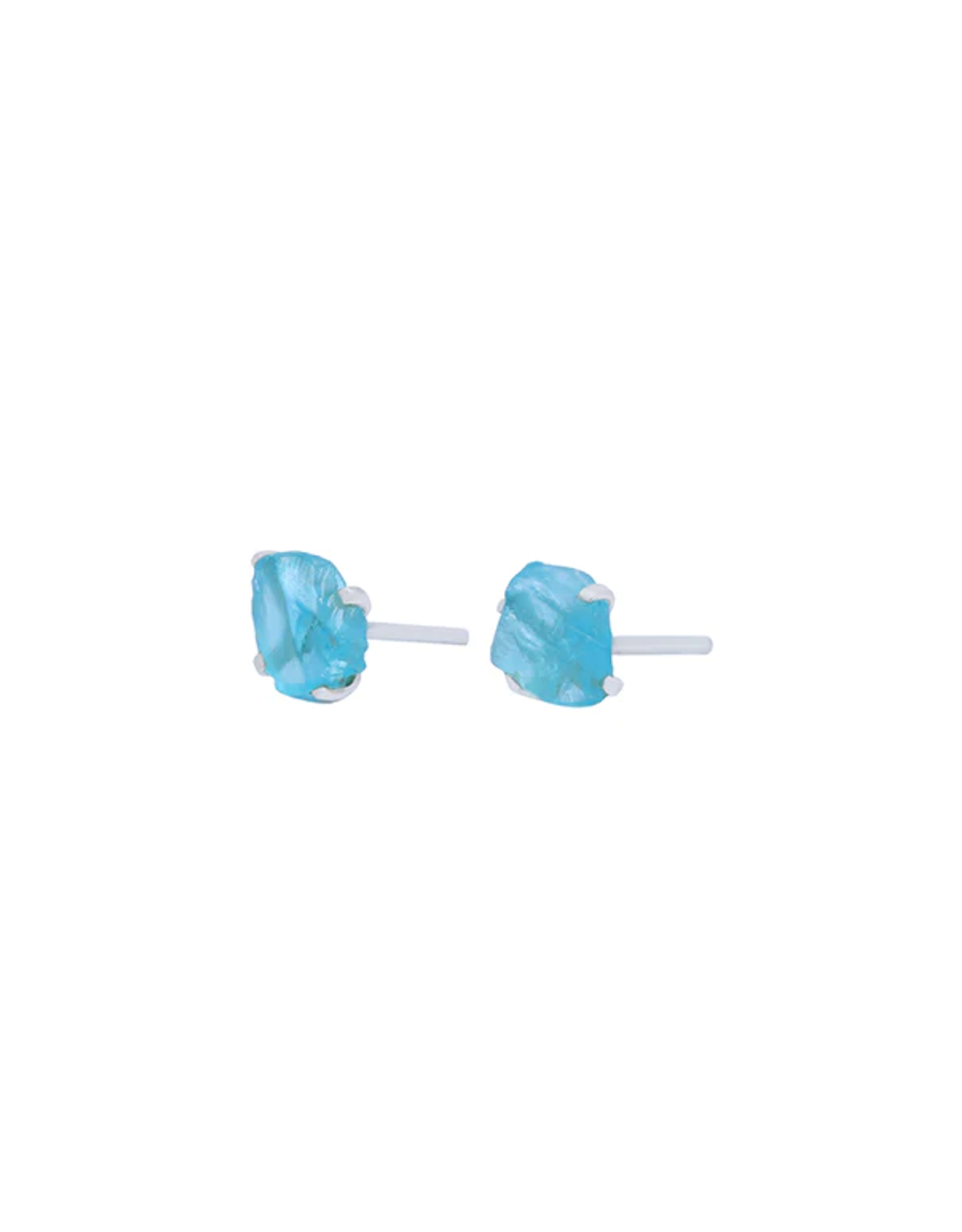 Paraiba Apatite Stud Earrings Rough