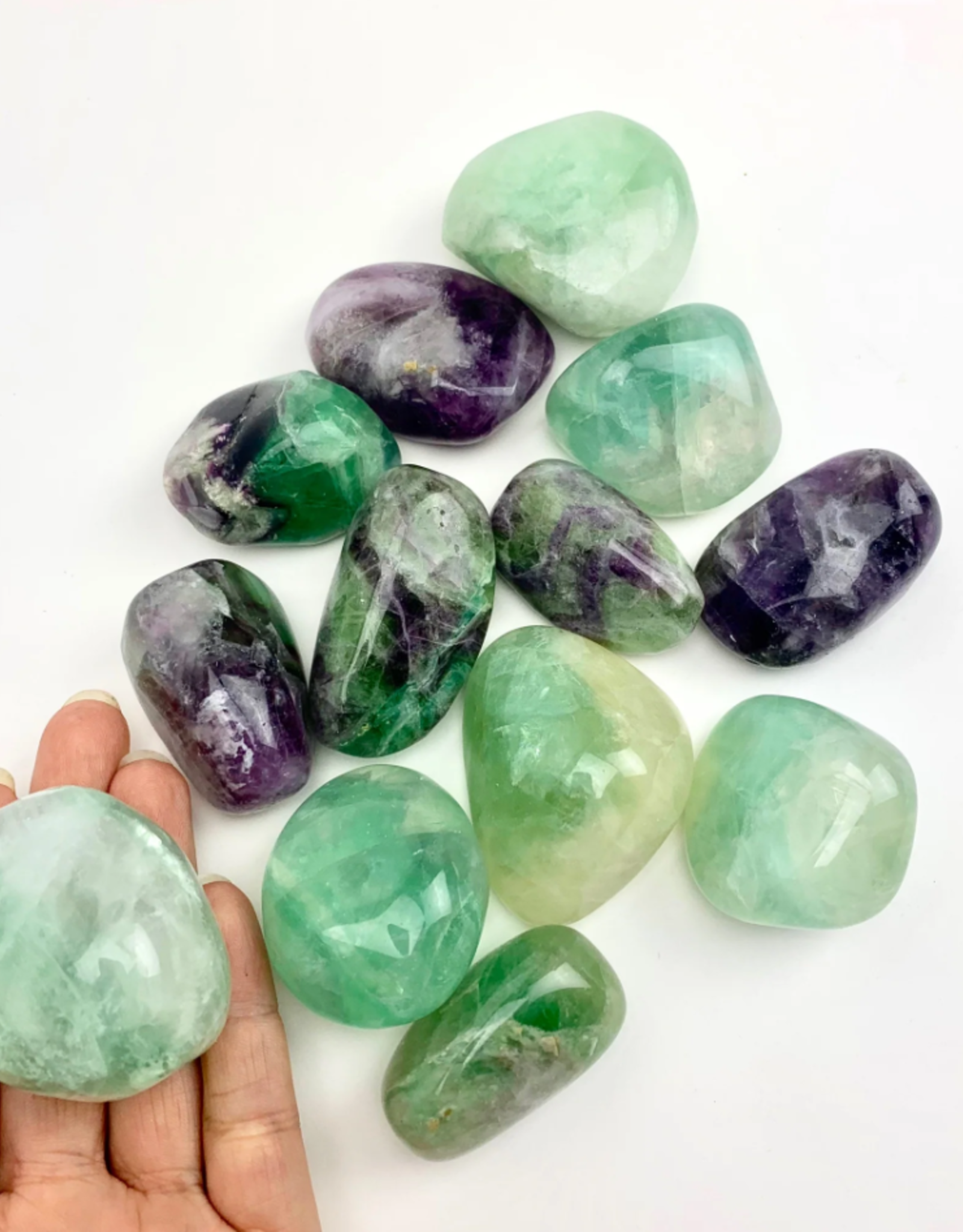Fluorite | "A" Grade | Tumbled | Natural Palmstone | 40-60mm