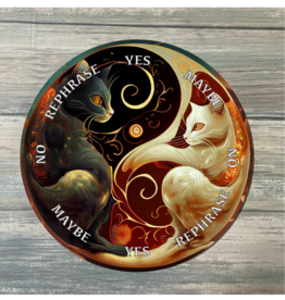 Zen and Meow Yin Yang Cats Pendulum Board - 6"