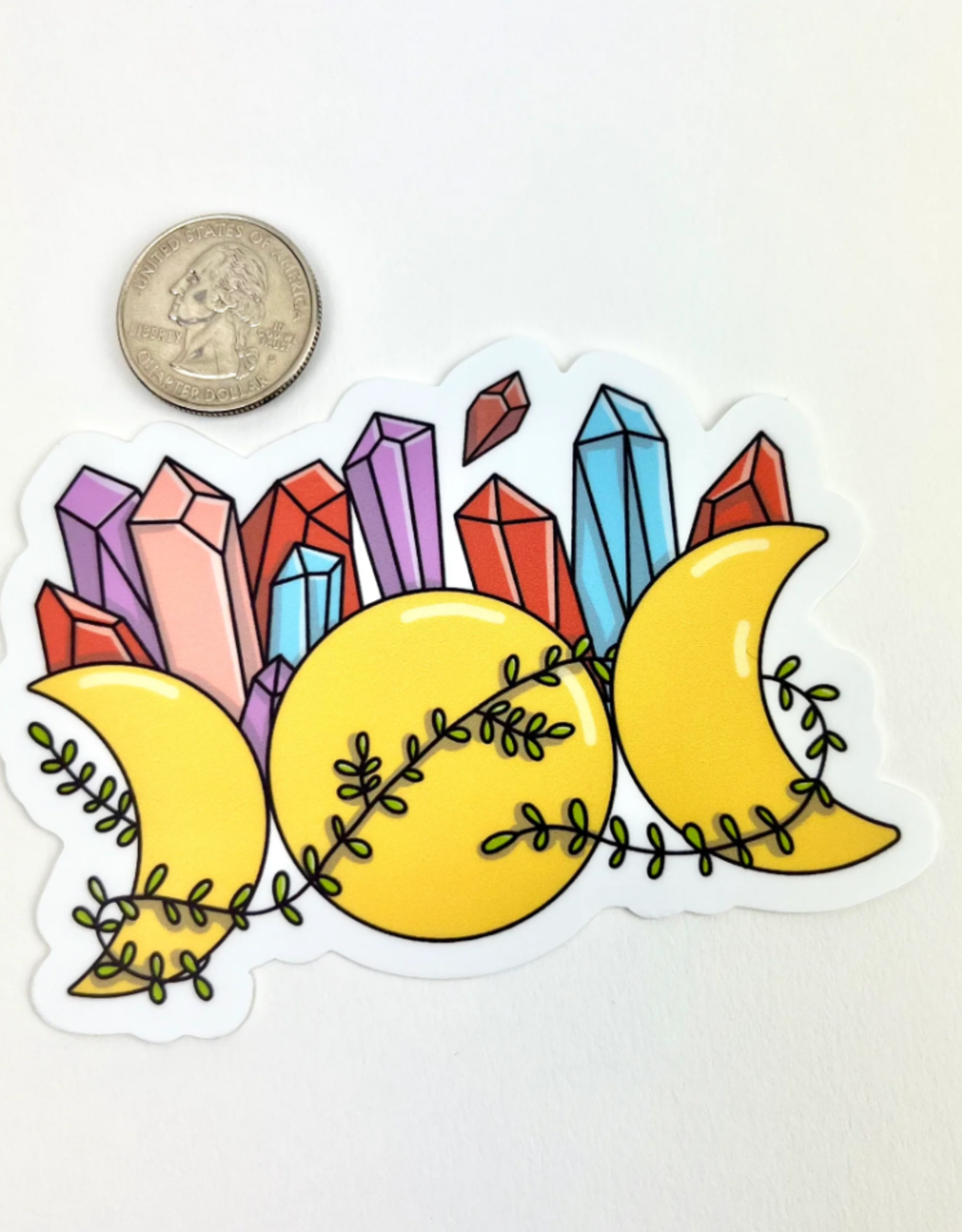 Triple Moon Crystals Sticker