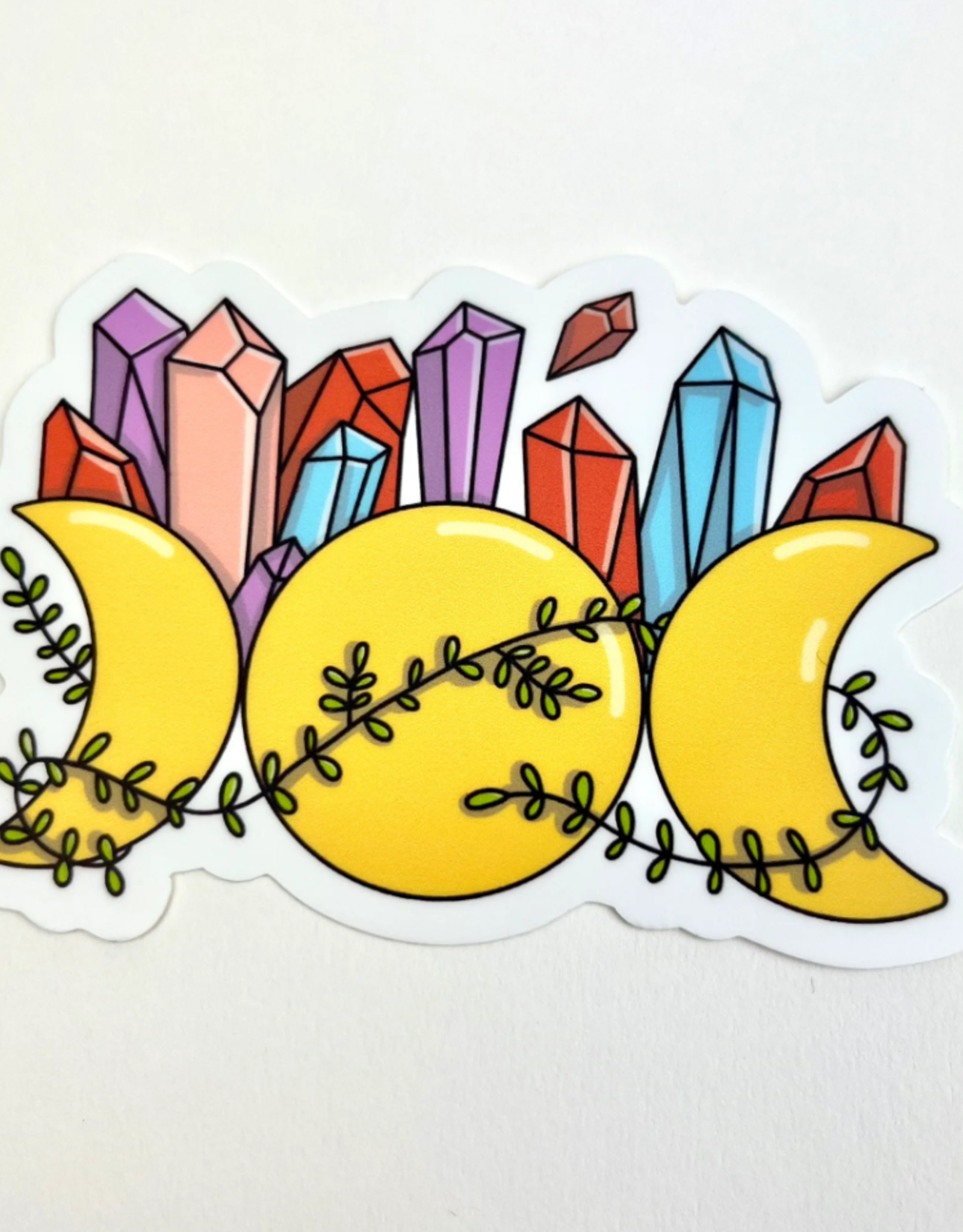 Triple Moon Crystals Sticker