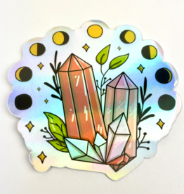 *Crystal Moon Phases - Holographic | Vinyl Stickers