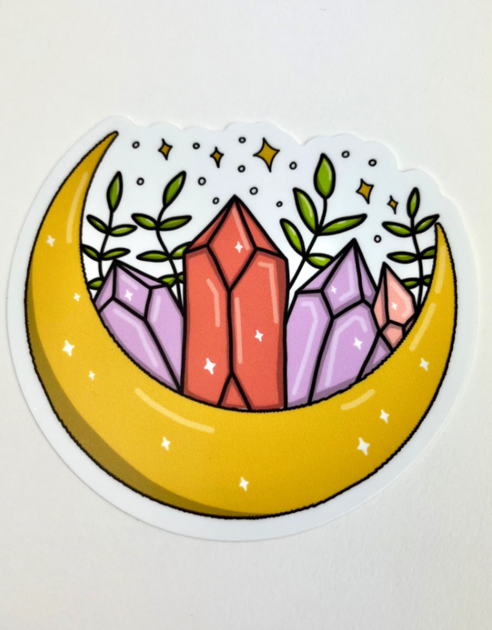 Crystal Crescent Moon Sticker