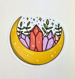 Crystal Crescent Moon Sticker
