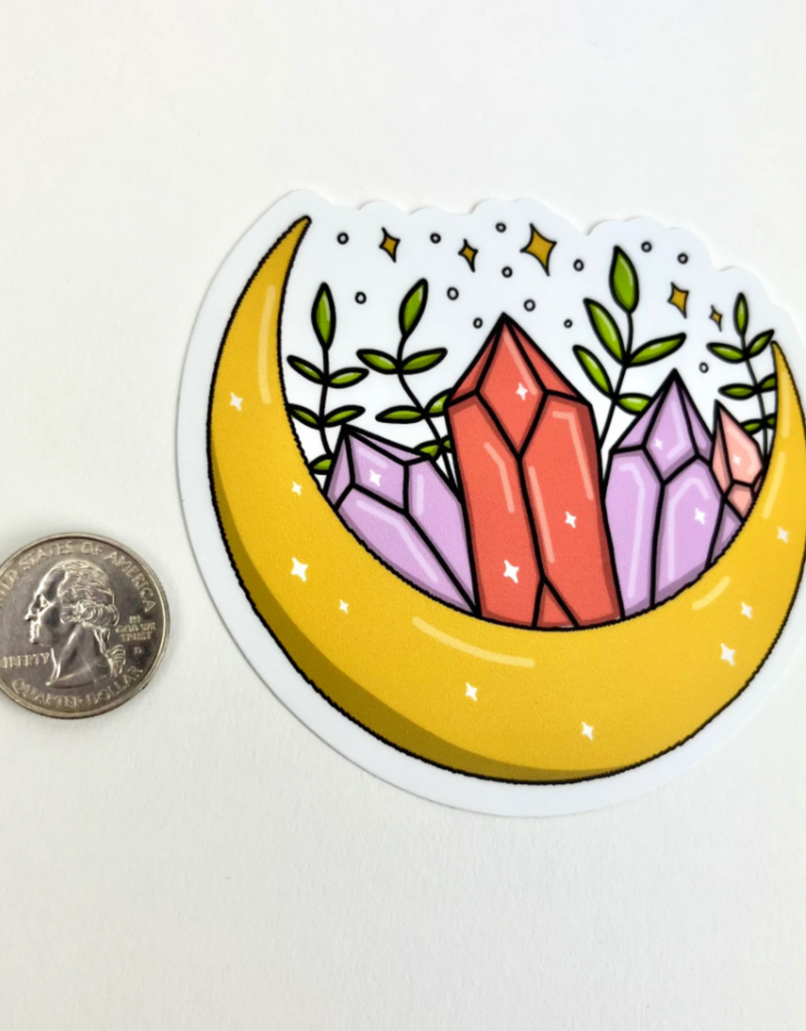 Crystal Crescent Moon Sticker