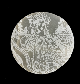 Pelham Grayson Major Arcana Etched | Selenite Crystal Charging Plate | 9-10 cm | The Empress