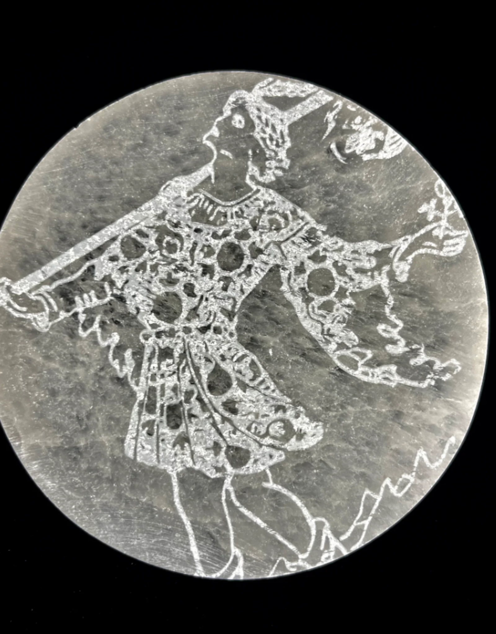 The Fool | Major Arcana Etched | Selenite Crystal Charging Plate | 9-10 cm
