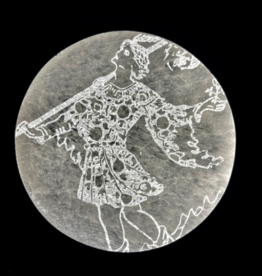 The Fool | Major Arcana Etched | Selenite Crystal Charging Plate | 9-10 cm