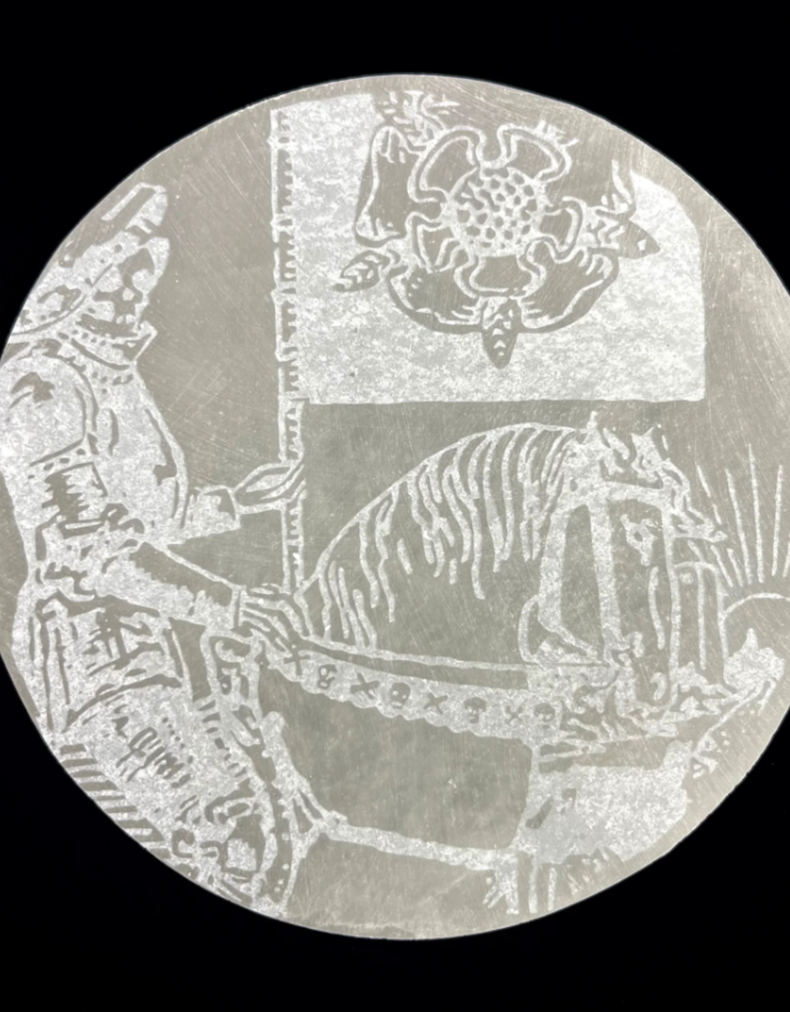 Pelham Grayson Major Arcana Etched | Selenite Crystal Charging Plate | 9-10 cm | Death