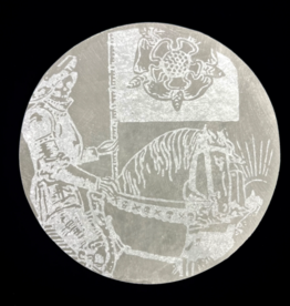 Death | Major Arcana Etched | Selenite Crystal Charging Plate | 9-10 cm