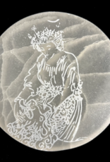 Strength | Major Arcana Etched | Selenite Crystal Charging Plate | 10 cm