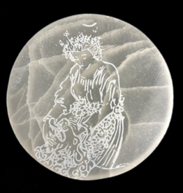 Pelham Grayson Major Arcana Etched | Selenite Crystal Charging Plate | 9-10 cm | Strength