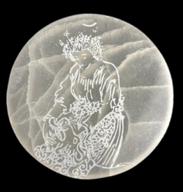 Strength | Major Arcana Etched | Selenite Crystal Charging Plate | 10 cm