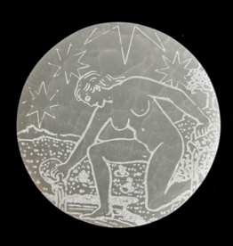 Pelham Grayson Major Arcana Etched | Selenite Crystal Charging Plate | 9-10 cm | The Star