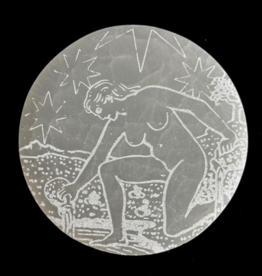 The Star | Major Arcana Etched | Selenite Crystal Charging Plate | 9-10 cm