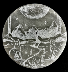 Pelham Grayson Major Arcana Etched | Selenite Crystal Charging Plate | 9-10 cm | The Moon