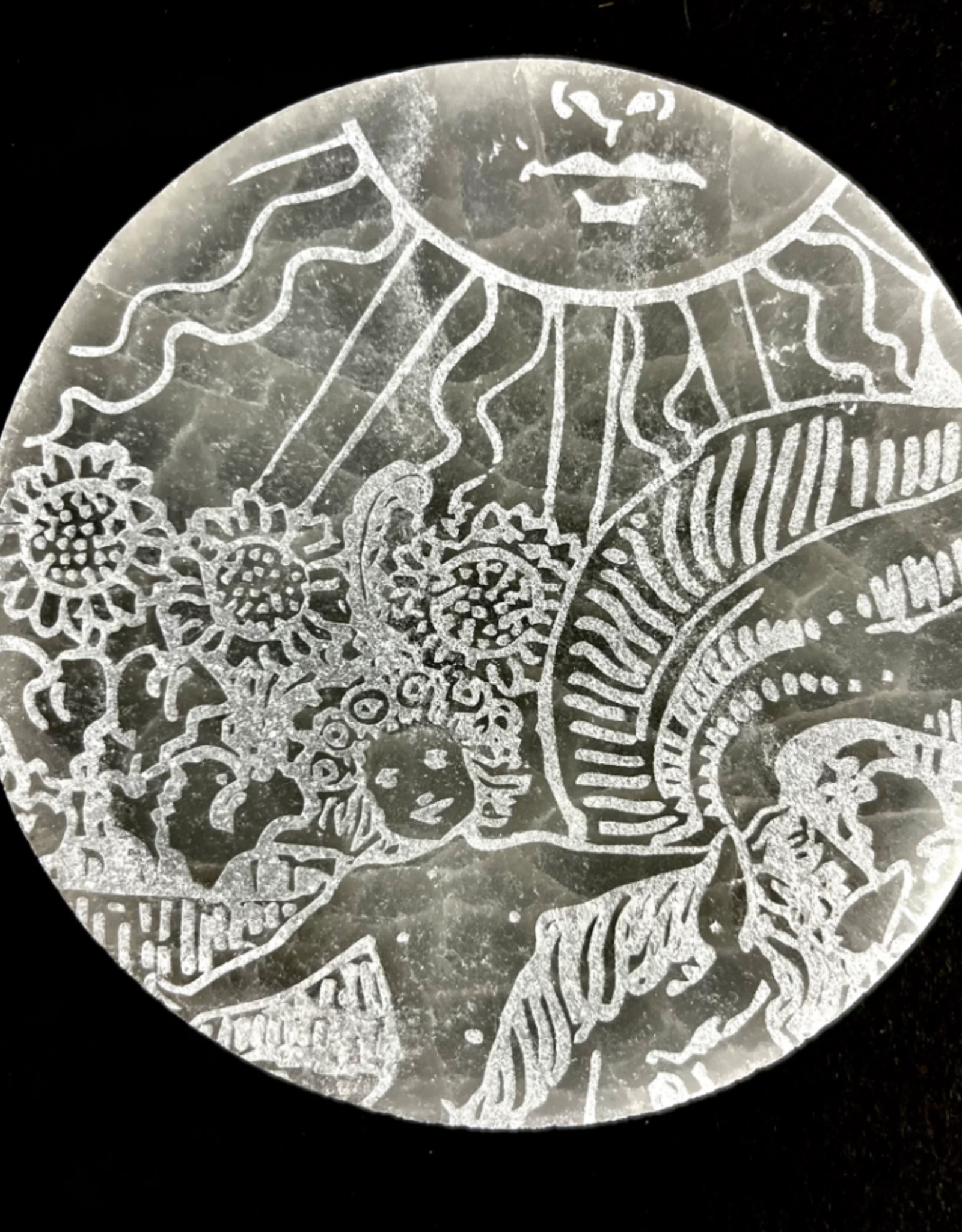 The Sun | Major Arcana Etched | Selenite Crystal Charging Plate | 10 cm