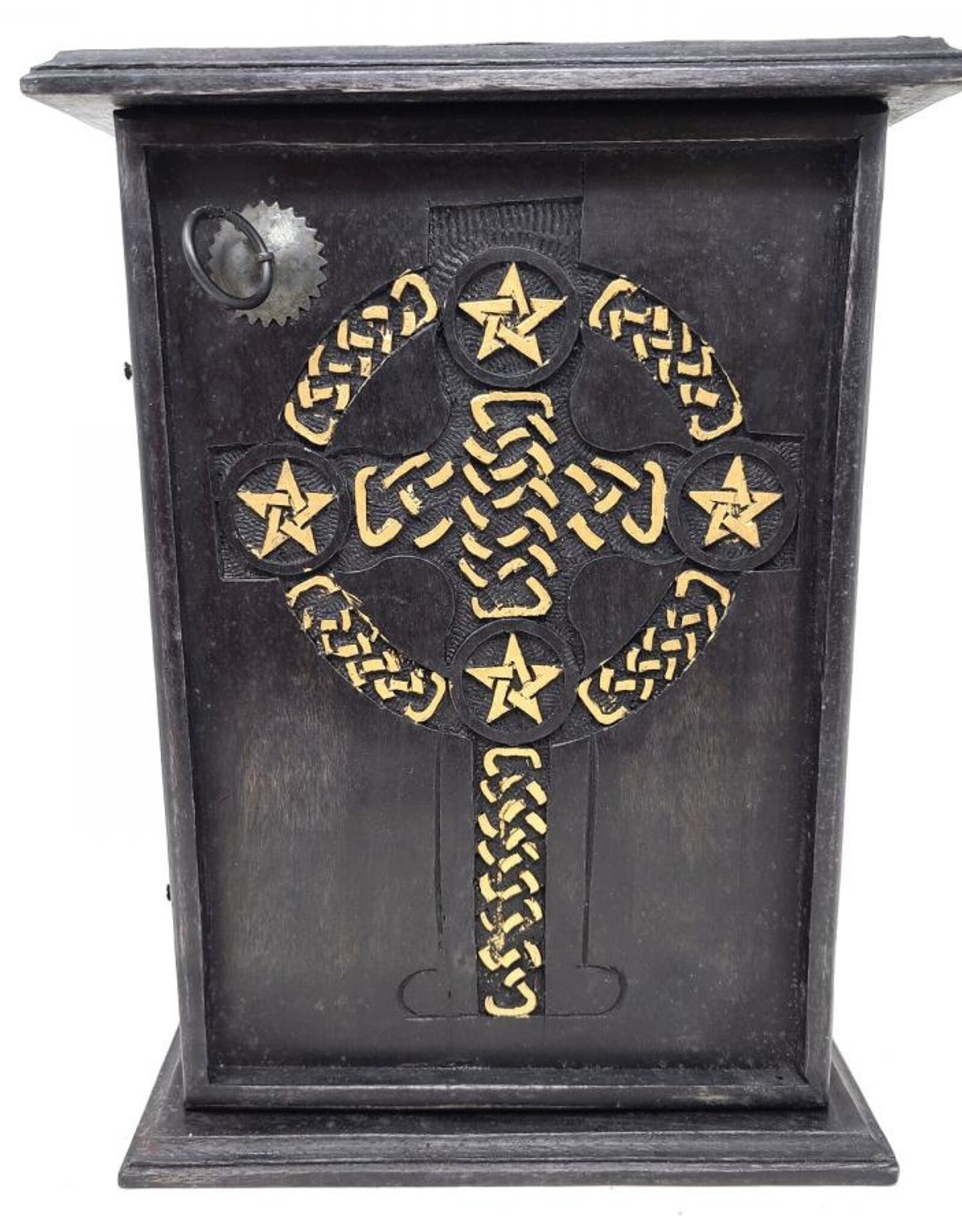 Chest - Wood Pentagram & Celtic Cross 11 x 8 x 4.5