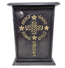 Chest - Wood Pentagram & Celtic Cross 11 x 8 x 4.5